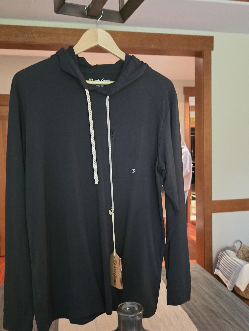 Duck Camp. New W/Tags. Men's Black Bamboo Long-Sleeve Hoodie - Picture 4 of 4